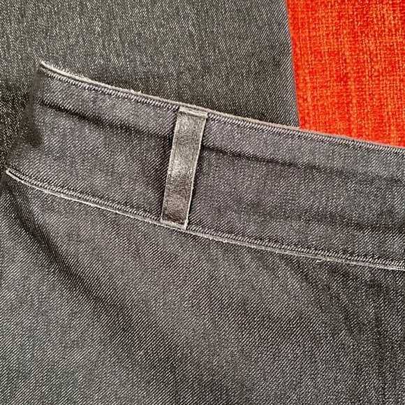 Gunex Italy Black Denim Jean Trouser Pants Leather Trim - Picture 10 of 12